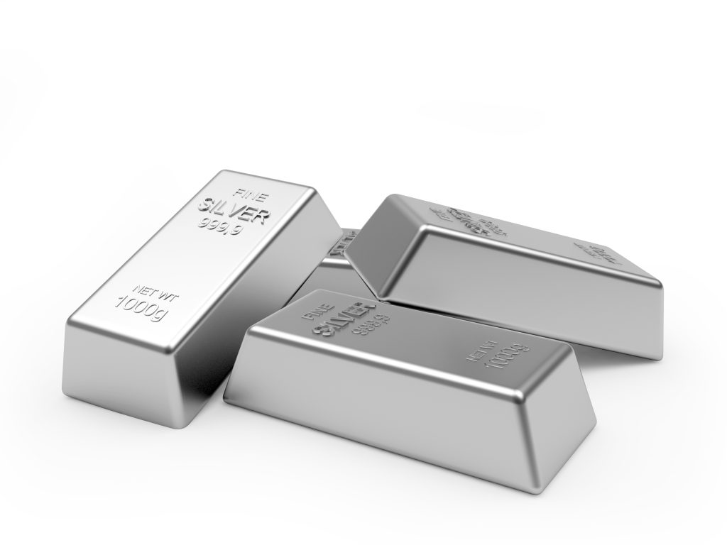 Heap silver bars 3d